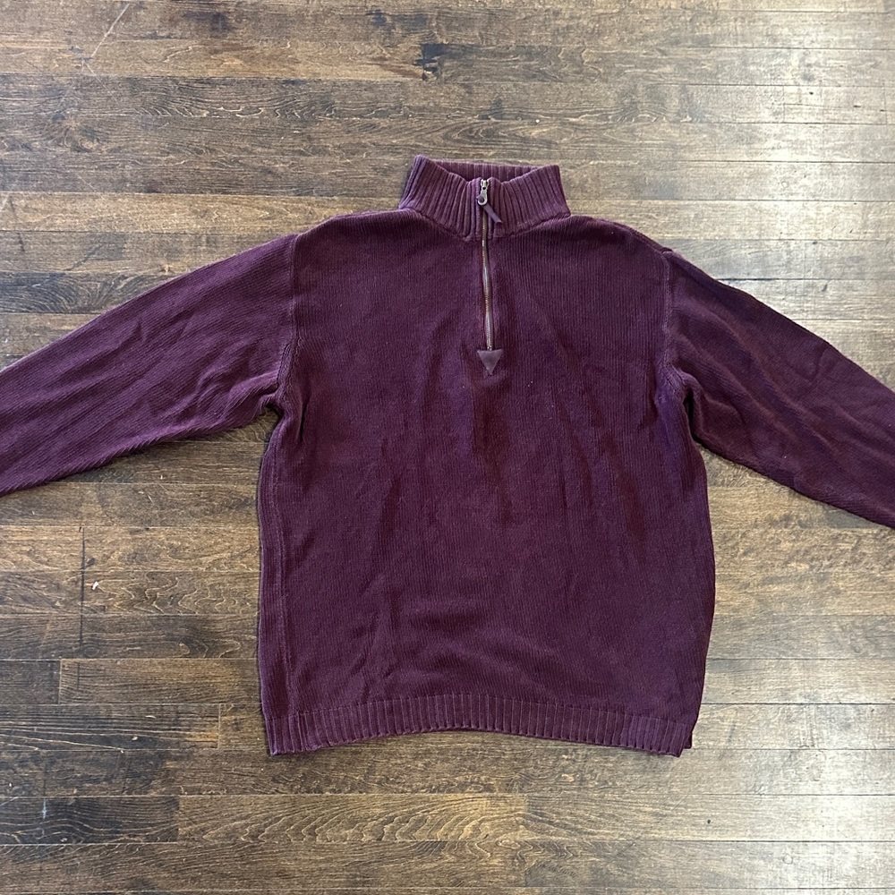 Weatherproof Men's Maroon Zip-Up Sweater